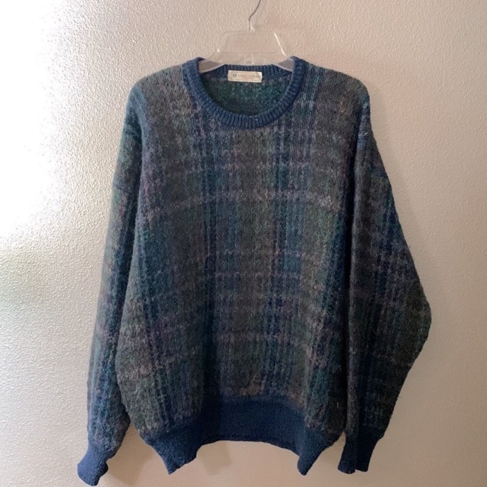 CHARLES JOURDAN Monsieur wool plaid sweater made in Italy long sleeve men’s